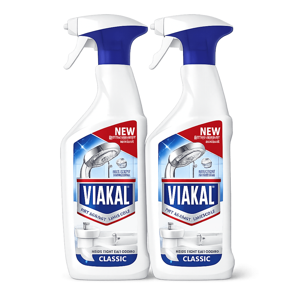 VIAKAL CLASSIC Limescale Remover Spray, 2 x 500ml, Multi-Surface Bathroom and Kitchen Cleaner, Helps Remove Limescale and Watermarks
