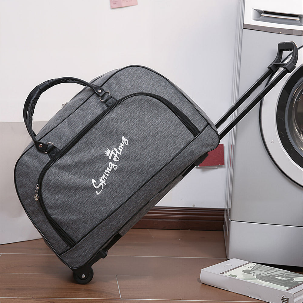 Foldable Wheeled Travel Duffel Bag, Large Capacity Rolling Handheld Luggage for Family Vacations, Outdoor, and Short Trips, Easy - To - Carry Tote with Durable Build
