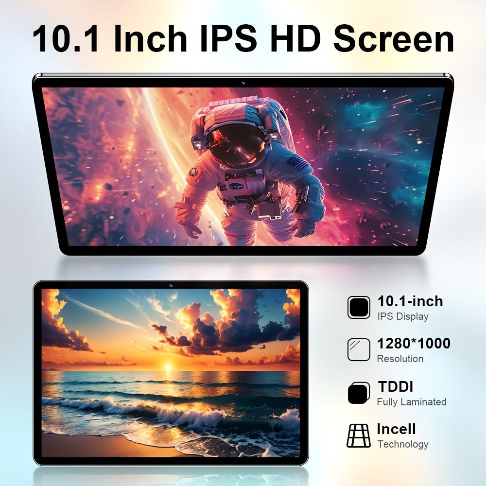 UXD A5 Android 15 Tablet 10.1 Inch 512GB ROM 16GB RAM LTE WiFi 6000mAh with Keyboard Mouse Stylus Case – 1TB Expandable HD Display Purple Grey Blue