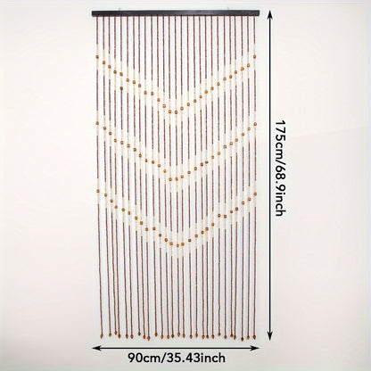 27 Beaded Wood Beaded Door Curtain Screen Room Divider Hanging Door Curtain Home Decoration