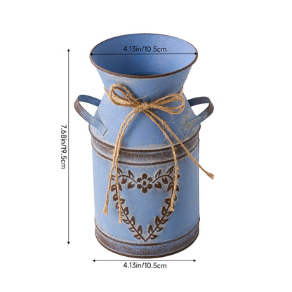 Rustic Metal Pitcher Vase with Heart Cut-Out Detail - feature detail 21