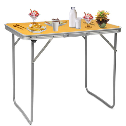 2.3ft Aluminum Folding Picnic Table | Lightweight & Portable Camping Table | Adjustable Height Outdoor Trestle Table for BBQ, Garden, Travel, & Events – Sturdy & Compact