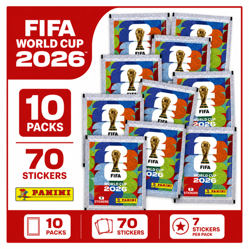 10x Fifa World Cup 2026 Sticker Packs – 7 Stickers Per Pack – a Total of 70 Stickers