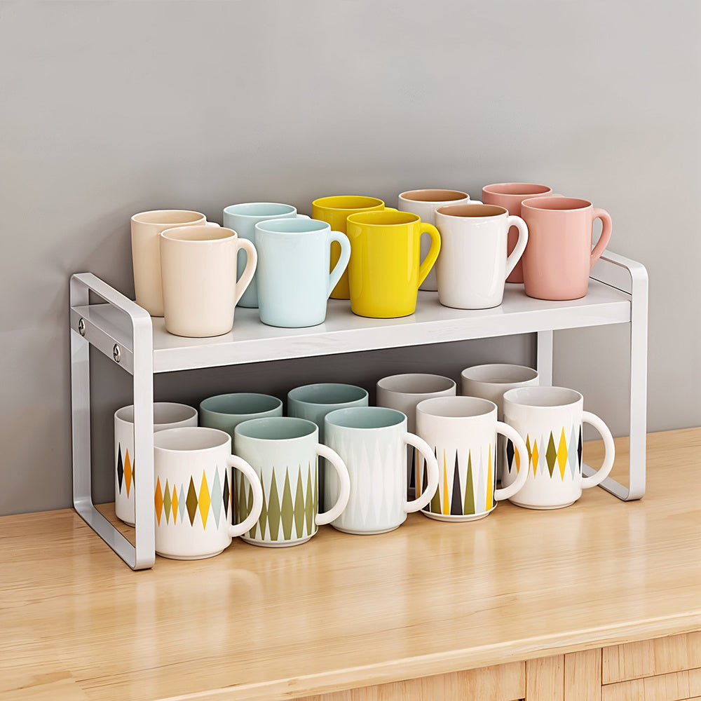 1pc Kitchen Spice Rack, Kitchen Cupboard Shelves Organiser, Durable Metal Sink Shelf Storage Rack, Countertop Storage Pantry, Versatile Cabinet Shelf Storage Unit Stand Holder for Home Kitchen Supplies and Utensils, Cups, Dish, Seasoning, Kitchen Organize