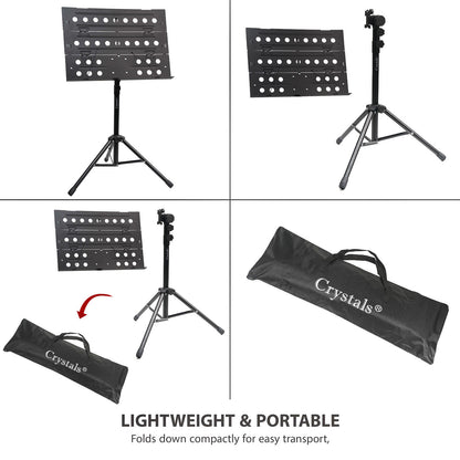 Foldable Music Stand, Heavy-Duty Tripod Base – Adjustable Height, Portable Sheet Music Stand with Carrying Bag for Musicians, Performers, and Students, Lightweight Design, Non-Slip Rubber Feet, Versatile For Sheet Music And Books