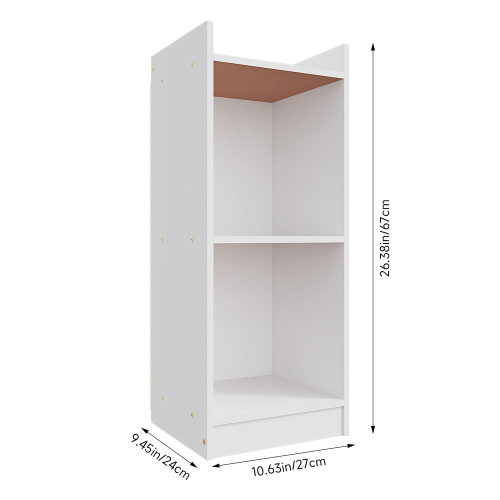 2/3/4 Layers Tall Storage Unit Small Bookcase Wooden Storage Cabinets Book Shelf, Modern White Wooden Bookcase – Tall & Skinny Bookshelf Cube Shelves Storage Unit for Living Room, Bedroom, Hallway, Office, Entrance