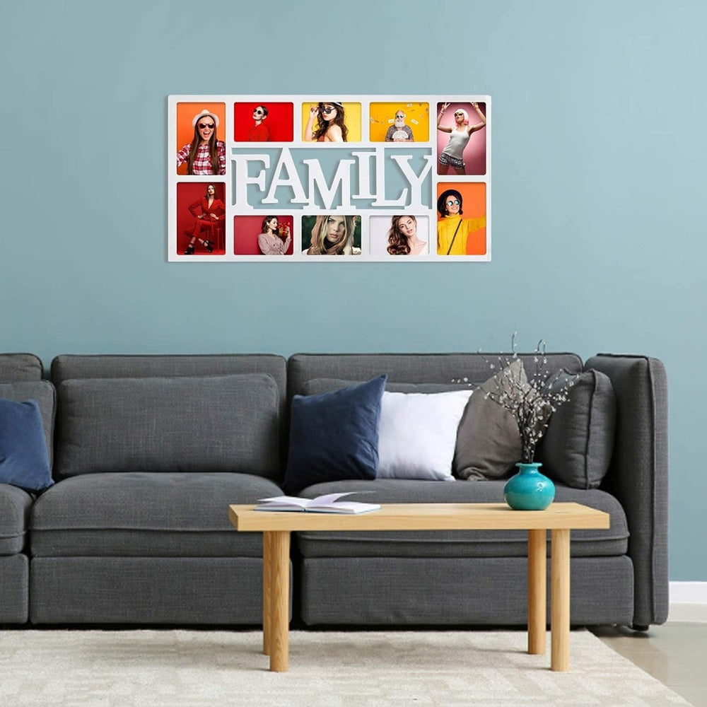 Multi Aperture Photo Picture Frame 74X38cm 3D Wall Mount Memories Picture Frame Multi Picture Frame Collage Aperture Decor for Family Bedroom Kitchen Dining Room