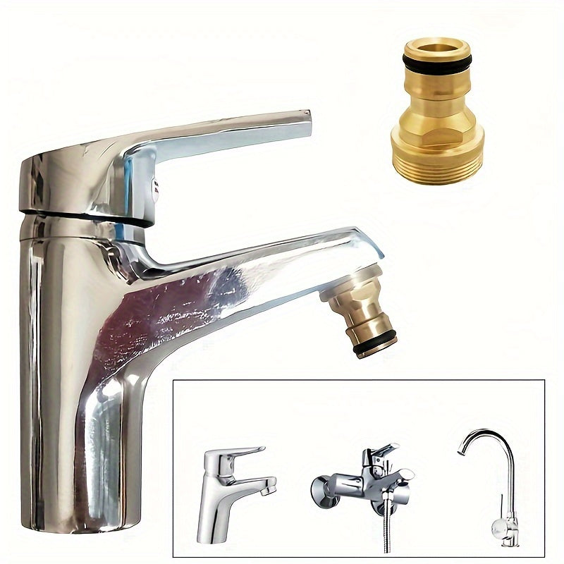 3-in-1 Brass Faucet Adapter Set - Garden Quick Connect Hose Fittings, Multi-functional Hose Converter Kit, Universal Hose Fixtures, Garden Irrigation Hose Accessories