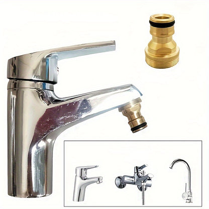 3-in-1 Brass Faucet Adapter Set - Garden Quick Connect Hose Fittings, Multi-functional Hose Converter Kit, Universal Hose Fixtures, Garden Irrigation Hose Accessories