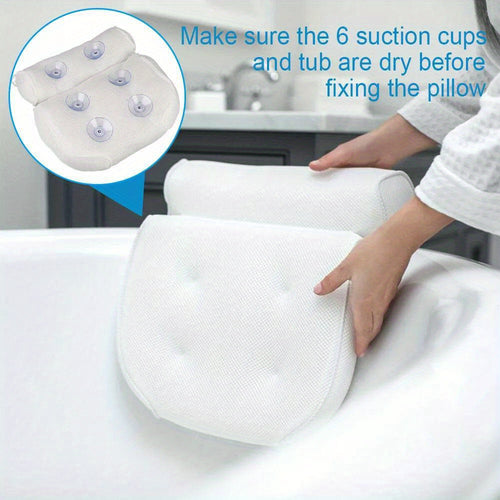 37*34*10cm Luxury Bathroom Spa Bath Pillow Non-Slip Comfortable Headrest Cushion Bathtub