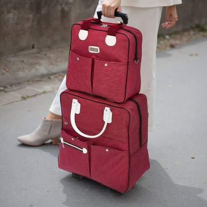 2 Piece Lightweight Rolling Luggage Set with Spinner Wheels, Suitcase Set, Spinner Luggage Set, Carry - on Suitcase and Matching Travel Bag for Business Trips, Versatile Luggage Solution for Vacation Getaways, Weekend Trips and Long - Distance Travel
