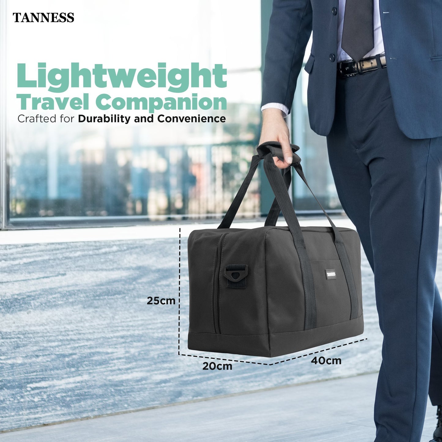 Tanness Ryanair 40x20x25 Cabin Bags with Adjustable Shoulder Strap | 40x20x25 Cabin Bag Holdall Bag, Travel Bag, Under Seat Cabin Bag | Hand Luggage Bag Carry On Bag | Cabin Suitcase Bags
