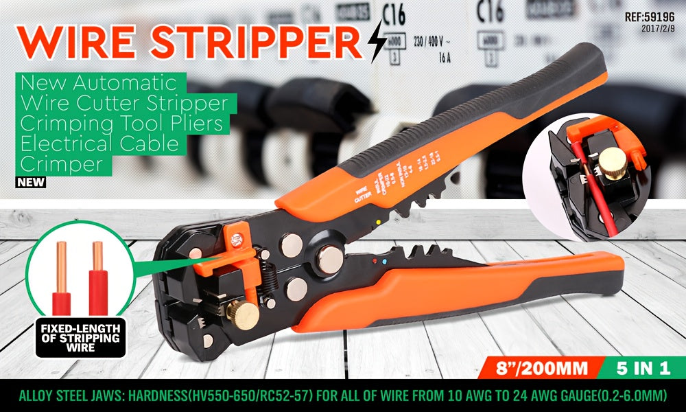 Ultimate Automatic Wire Stripper - Precision Multifunction Tool for Safe & Effortless Electrical Wire Stripping, Cutting & Crimping - Perfect for DIYers & Electricians