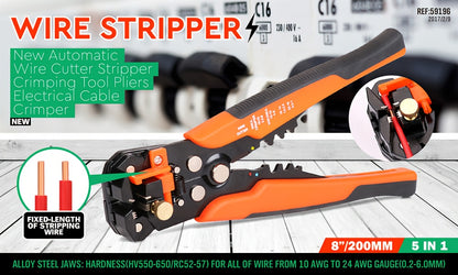 Ultimate Automatic Wire Stripper - Precision Multifunction Tool for Safe & Effortless Electrical Wire Stripping, Cutting & Crimping - Perfect for DIYers & Electricians