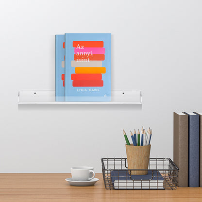 6-Pack Acrylic Nail Polish Organizer - 15" Wall Mounted Display Rack Holds 90 Bottles, Clear Floating Shelf for Makeup, Lipstick & Kids Books Storage (White)