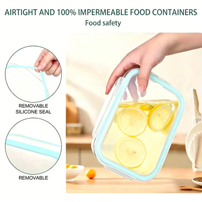 Glass Refrigerator Storage Box16pcs (8 Containers +8 LIDS), Food Storage Container, Crisper with Leak-proof Lock Lid - for Microwave, Lunch Box, Refrigerator, Party, Camping, Wedding - for Meals, Snacks, Fruits, Vegetables, Fitness Meals, Meat