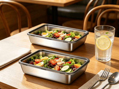 Stainless Steel Food Storage Containers 6pcs Set - Airtight Lunch Boxes, Microwave Safe, Stackable Kitchen Organization Containers for Fridge/Freezer