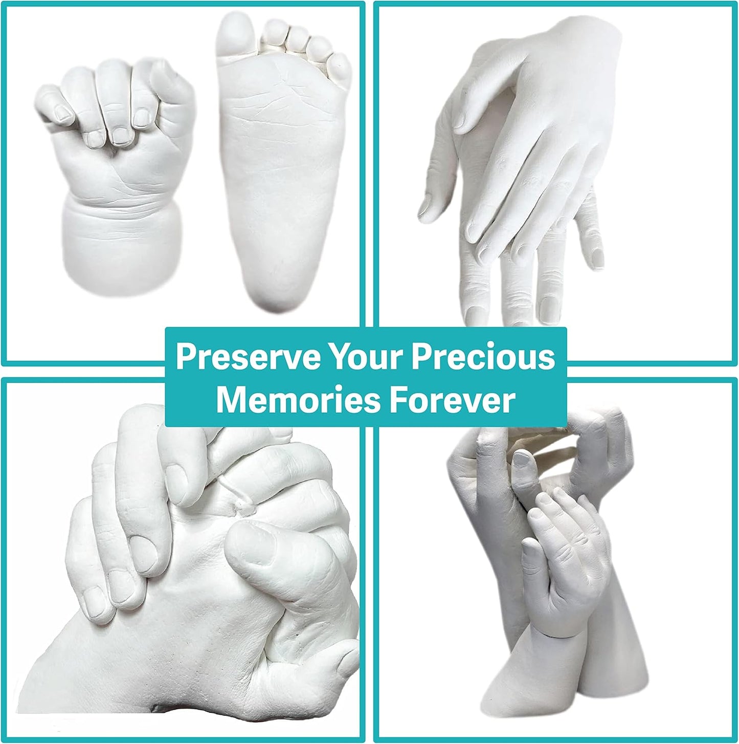 Hand Moulding kit Couples Holding Hands 3D Keepsake Hand Casting kit Unique Personalised Couple Gifts for Her & Him Adults Anniversary, Wedding, Birthday