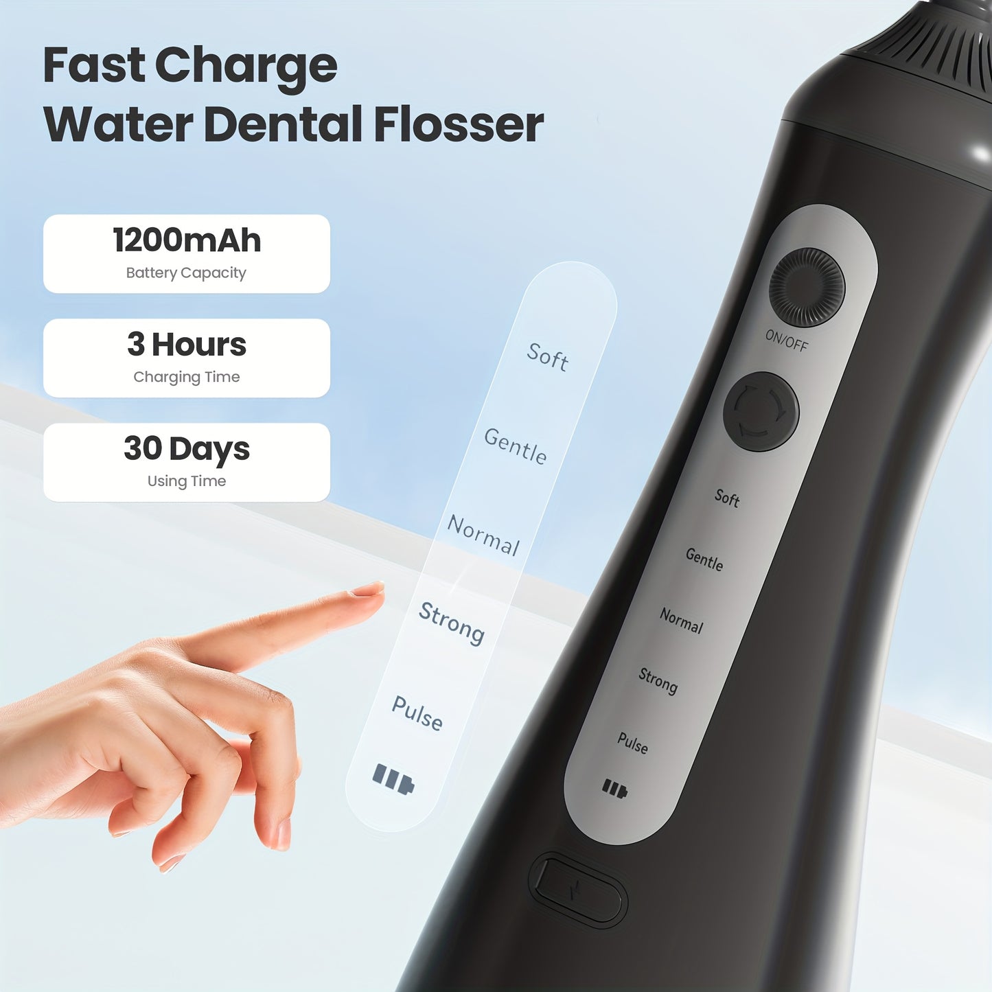 Water Flosser for Teeth Cleaning And Flossing, 5 Modes Rechargeable Cordless Oral Irrigator 350Ml Water Tank Teeth Cleaner, Portable Electric Dental Flossers for Home And Travel, Black/White