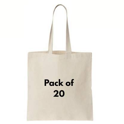 20pcs Natural Color Cotton Tote Bags – Blank Reusable Cotton Bags with Handles – Ideal for Printing, Sublimation, DIY Crafts, Grocery, Shopping, Gift & Event Use Pack of 20