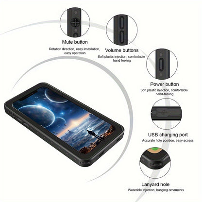 Waterproof Case For iPhone X XR XS Max 360° Full Body Protection Shockproof Dustproof Snowproof Drop proof Built-in Screen Protective Phone Case