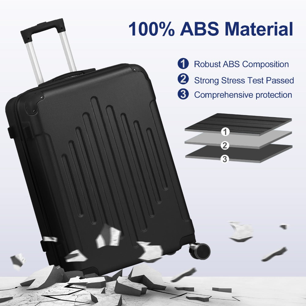 5-Piece Hard Shell Spinner Luggage Set for Family & Group Travel – 12 16 20 24 28 Inch Lightweight Suitcases with Carry-On | 5 Colours | Free UK Delivery