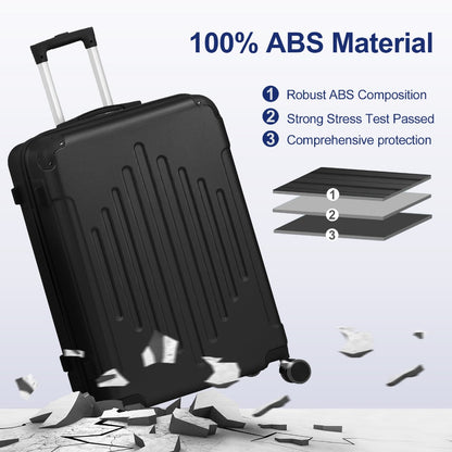 5-Piece Hard Shell Spinner Luggage Set for Family & Group Travel – 12 16 20 24 28 Inch Lightweight Suitcases with Carry-On | 5 Colours | Free UK Delivery