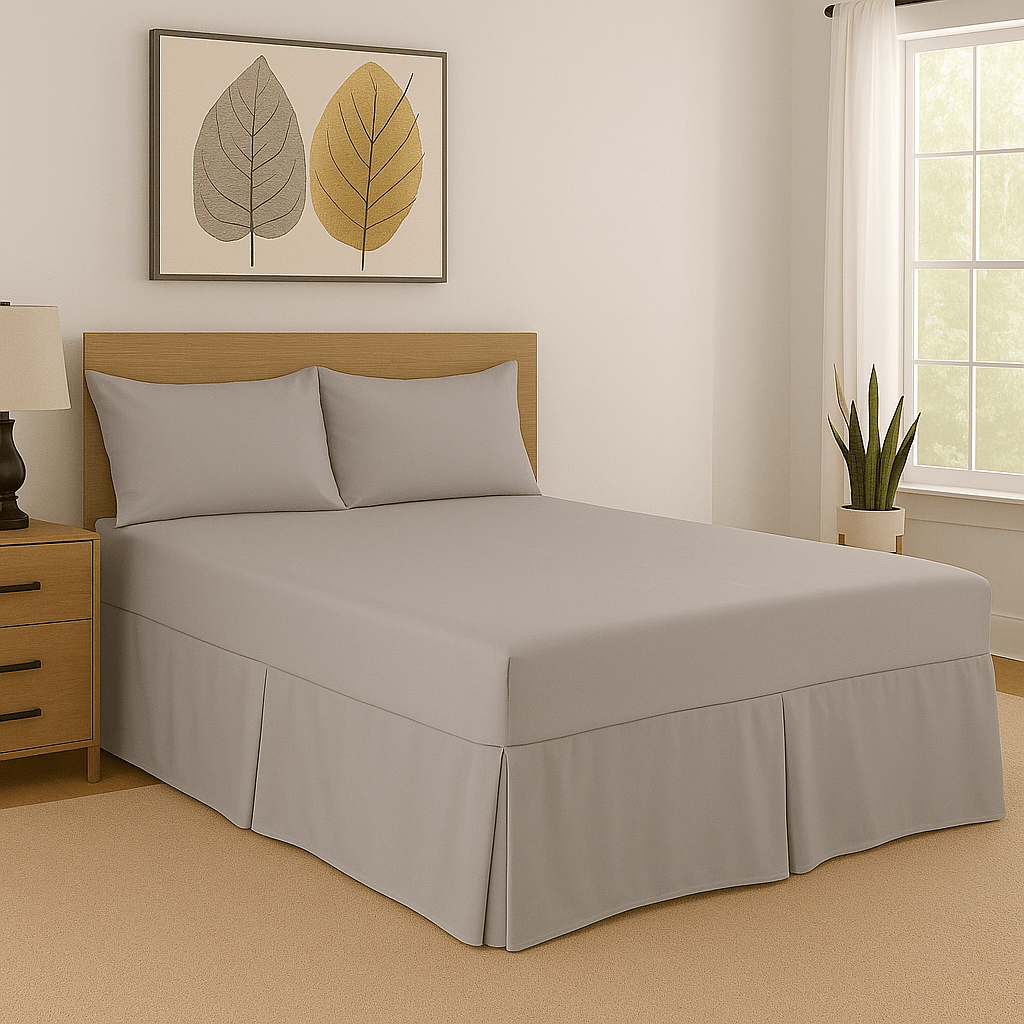 Base Valance Sheets Easy Care Plain Box Pleated Platform Bed Sheets in All Size