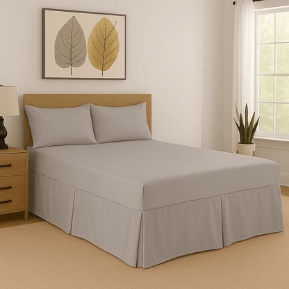 Base Valance Sheets Easy Care Plain Box Pleated Platform Bed Sheets in All Size