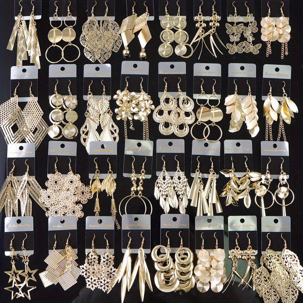 10Pairs/Lot Fashion Korean Lady Long Tassel Hook Earrings, European American Style Earrings Hollow Butterfly Leaf Earrings, Versatile Daily Party Gifts Random Style, Without Box