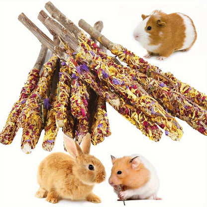 [Natural Rabbit Chew Toys] Rabbit Apple Wooden Sticks, Natural Rabbit Chew Toys, Small Animal Wooden Teething, Small Pet Cage Flower Decoration, Hamster, Chinchilla Squirrel Rabbit Guinea Pig Small Pet Apple Chew Stick