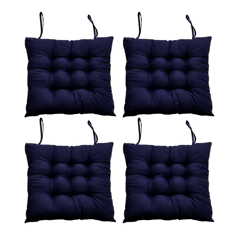 Seat Cushion Pads 4 Pack 40x40cm – Solid Colour Comfort Chair Pads for Office, Dining & Home, Prolonged Sitting Support in Purple & Dark Blue