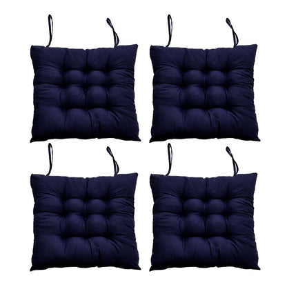 Seat Cushion Pads 4 Pack 40x40cm – Solid Colour Comfort Chair Pads for Office, Dining & Home, Prolonged Sitting Support in Purple & Dark Blue
