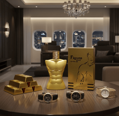 Premium Long Lasting Perfume For Men - FIGURE OUT GOLD Men'S EDT 100ml Spray | Aromatic Experience Irresistible High-Quality Fragrance for the Modern Man | Premium Saffron & Amberwood Notes | Masculine, Elegant, & Exclusive Scent for Him To Attract Women