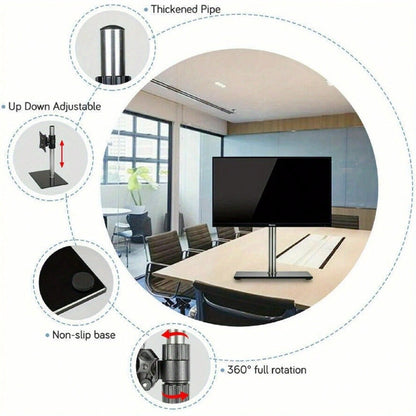 Monitor Stand 13 - 27 Inch Monitor Arm Curved Screen Monitor Mount Tempered Glass Base Monitor Stand Adjustable Ergonomic Pc Monitor Arm