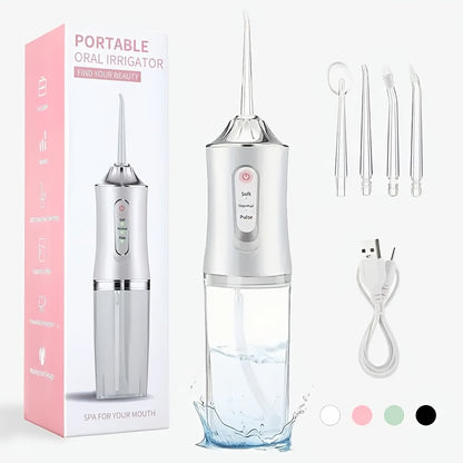 New High-Pressure Tooth Flusher + 4 Nozzles Free | Post-Dinner Savior, Ortho Braces Companion | 3 Modes, 360° Rotation, USB Charging | Perfect Family Gift