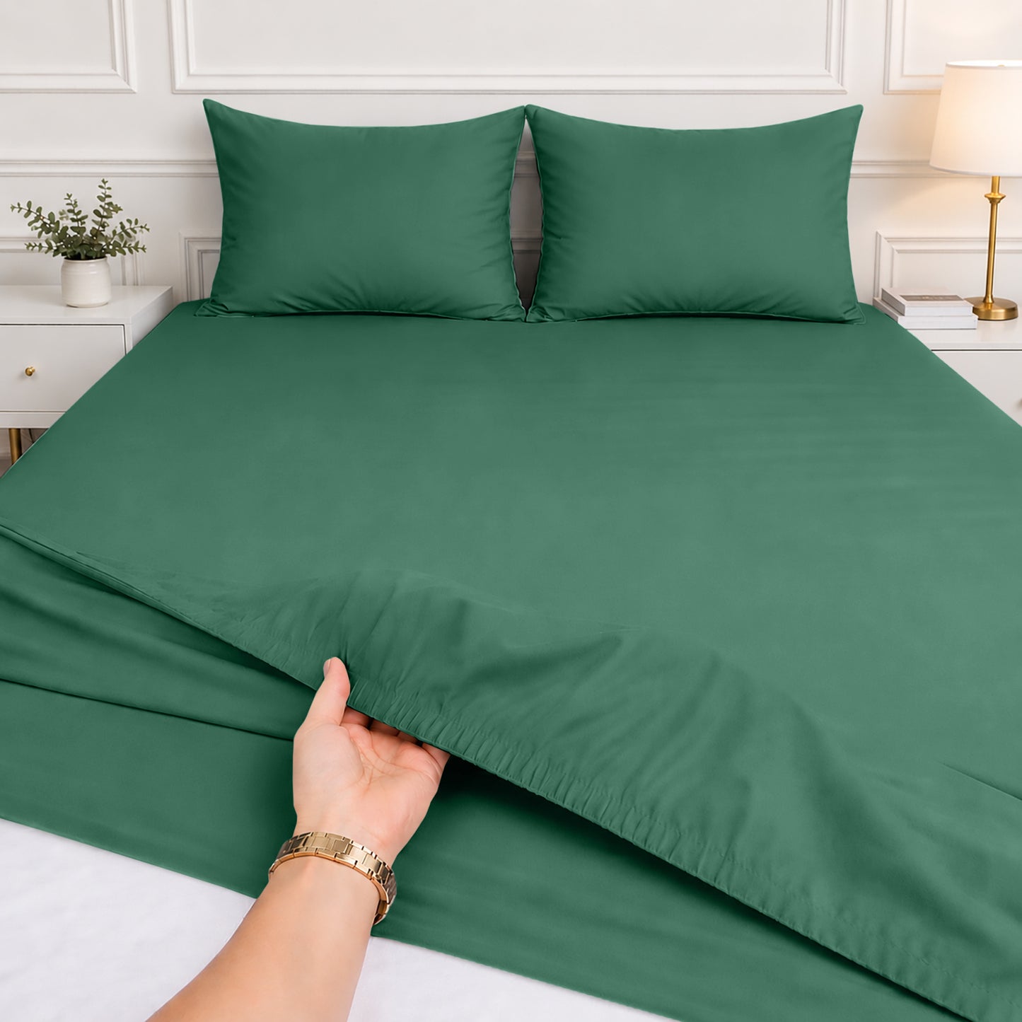 1pc 40CM Extra Deep Fitted Sheet – Soft Comfortable Microfiber Bed Sheet, Durable & Breathable Fabric, All Around Elastic, Wrinkle Resistant, Machine Washable Sheet for Home Bedroom