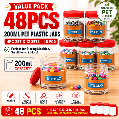 50ml/100ml/200ml/1000ml/1500ml/2000ml/2400ml/3000ml/4000ml/5000ml Plastic Jar with Lid - BPA-free Transparent Round Multi-purpose Container - Dishwasher Safe - Flip-top - Suitable for Lotions, Creams, Body Lotions, Clay, Cosmetics, Beads, Samples and Trav