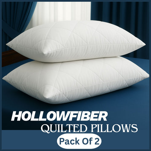 Quilted Pillows Pack of 2 Hotel Quality Bounce Back Deep Filled Soft and Breathable Pillows 29 x 19''
