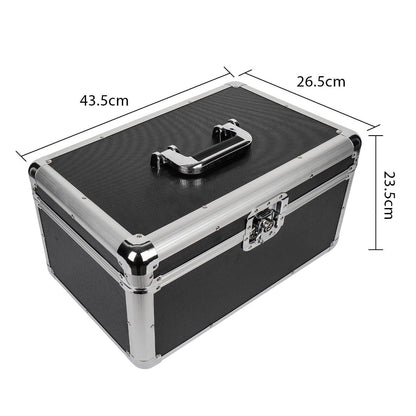 7" LP Vinyl Record Storage Box Case Aluminium Flight Case Lockable DJ Portable Carry Case Holds 200pcs Vinyl Record Albums