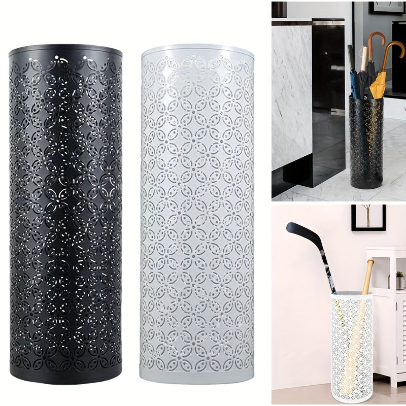 Metal Umbrella Holder Stand Home Storage Rack Rain Water Drip Tray Stick