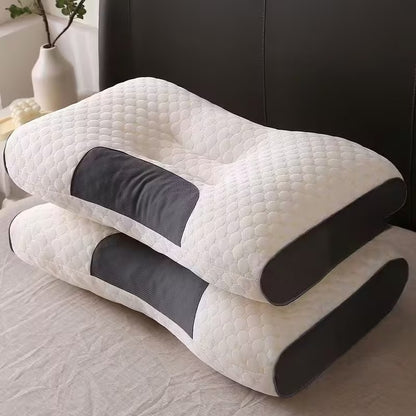 2pcs Soft Low Pillows, Soft Slim Pillow, Medium Thickness Pillow, Modern Zipper Design, Hotel-Quality Polyester Filling, White & Gray, Perfect for Home Bedroom Decor, Christmas & New Year Gift