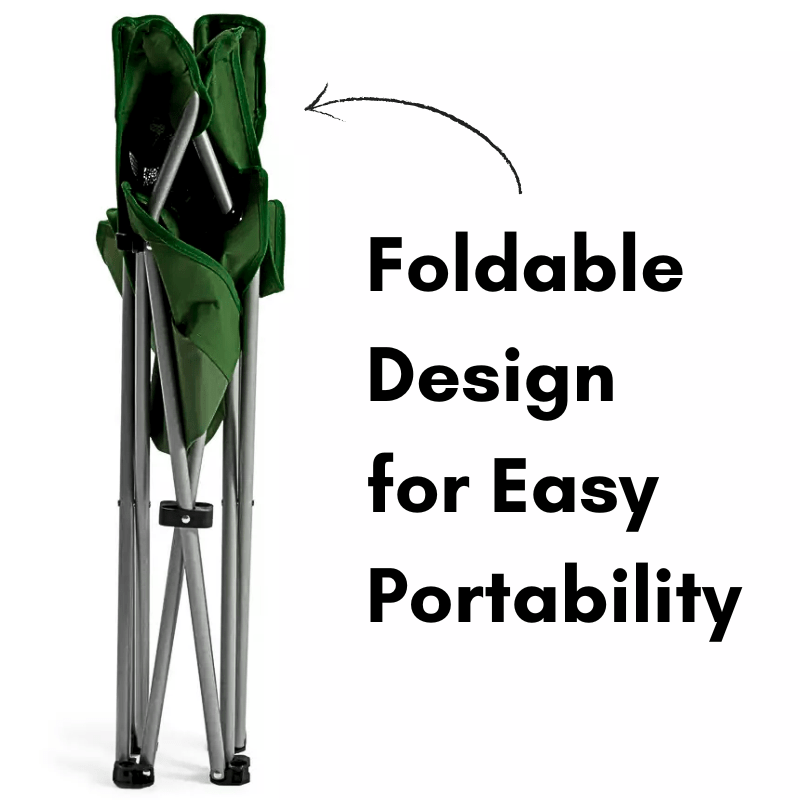 1pc Portable Fishing Chair Foldable Outdoor Chairs Camp Seat with Carrier Bag & Net Mesh Cup Holder, Lightweight Easy Clean Seating for Beach, Camping, Hiking, Parties, Barbecue, Garden, 85x50cm Green 1 Pack