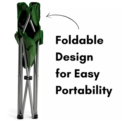 1pc Portable Fishing Chair Foldable Outdoor Chairs Camp Seat with Carrier Bag & Net Mesh Cup Holder, Lightweight Easy Clean Seating for Beach, Camping, Hiking, Parties, Barbecue, Garden, 85x50cm Green 1 Pack