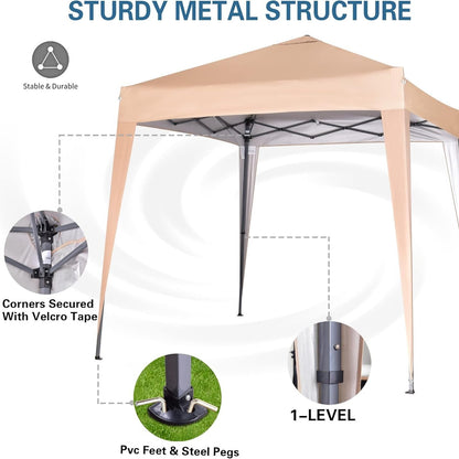 Pop-up Gazebo 2m x 2m With Sides Silver Protective Layer Waterproof Marquee Canopy