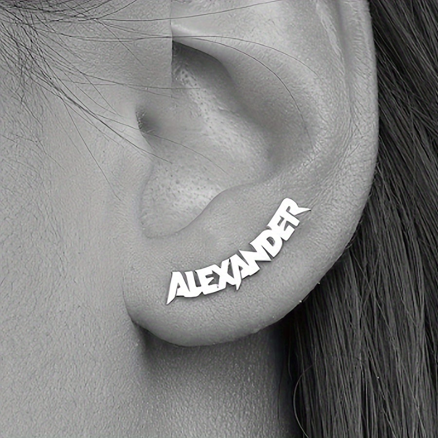 Personalised Name Stud Earrings - product view 1