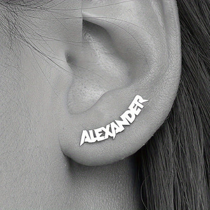[Personalized Name Earrings] Custom Name Stud Earrings for Women - Punk Fashion Personalized Letter Earrings - DIY Name Earrings - Stainless Steel Jewelry - Women's Ear Accessories - Birthday Gift