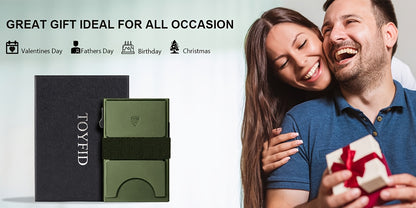 Compact Card Holder Designed for 12 Cards, Featuring RFID Protection And a Metal Construction. This Small Anti-Theft Case Includes a Sliding Ejector Button for Easy Access to Your Bank And Credit Cards, Made from Aluminum