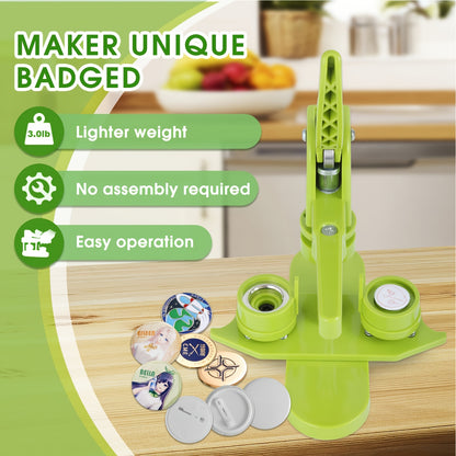 Button Maker Machine, 25mm Button Maker 100Pcs Button Maker Press Machine Kit with Button Maker Supplies DIY Button Pin Maker Machine, for DIY Gifts
