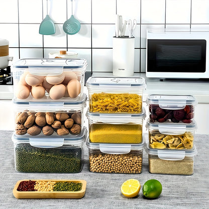 9pcs (3 Containers + 3 Lids + 3 Draining Baskets) Plastic Food Storage Containers - Leak-Proof, Freezer-Safe, Reusable Multi-Purpose Kitchen Storage Boxes, Suitable for Fruits, Vegetables, and most of Food